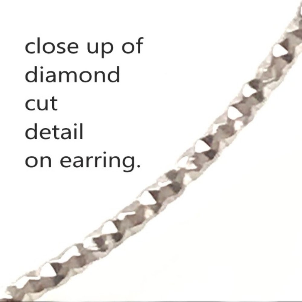 NWT Very large sterling 2.5" diamond-cut hoops - Picture 2 of 8